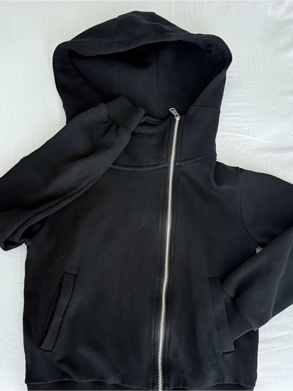 Black Asymmetrical Zip Jacket Unbranded